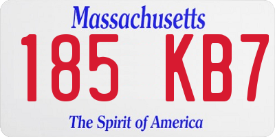 MA license plate 185KB7