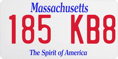 MA license plate 185KB8