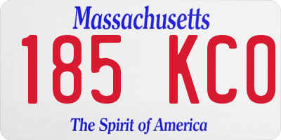 MA license plate 185KC0