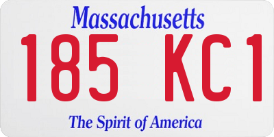 MA license plate 185KC1