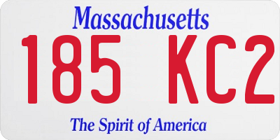 MA license plate 185KC2