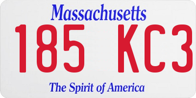 MA license plate 185KC3