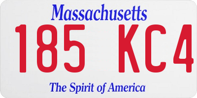MA license plate 185KC4