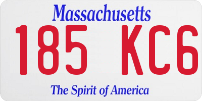MA license plate 185KC6