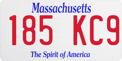 MA license plate 185KC9