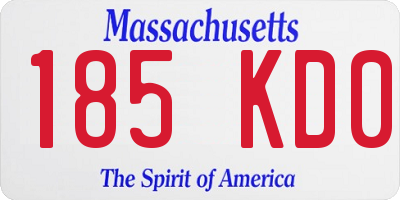 MA license plate 185KD0