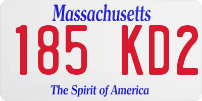 MA license plate 185KD2