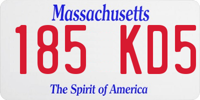MA license plate 185KD5