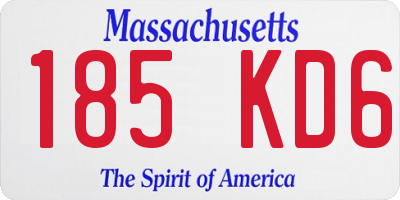 MA license plate 185KD6