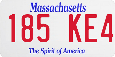 MA license plate 185KE4