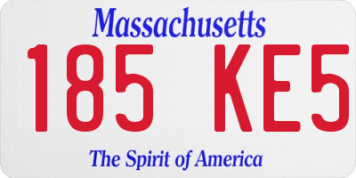 MA license plate 185KE5
