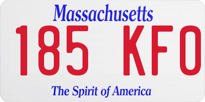 MA license plate 185KF0
