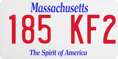 MA license plate 185KF2