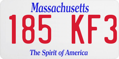 MA license plate 185KF3