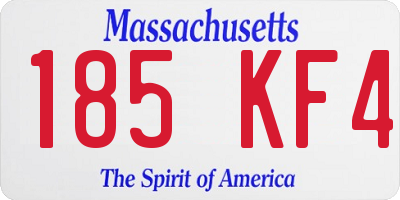 MA license plate 185KF4