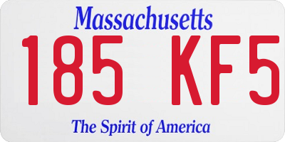 MA license plate 185KF5