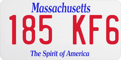 MA license plate 185KF6