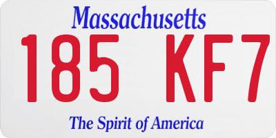 MA license plate 185KF7