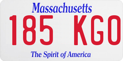 MA license plate 185KG0