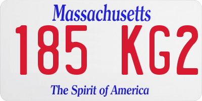 MA license plate 185KG2
