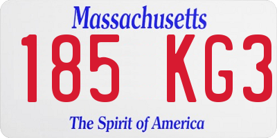 MA license plate 185KG3