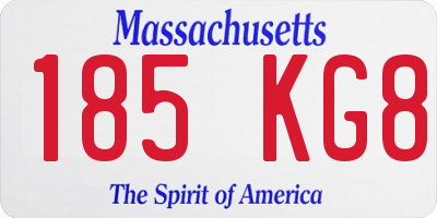 MA license plate 185KG8