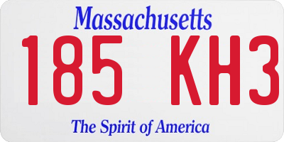 MA license plate 185KH3