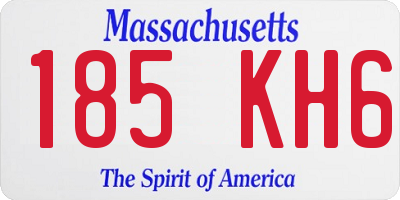 MA license plate 185KH6