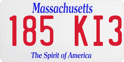 MA license plate 185KI3