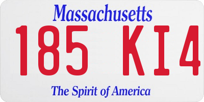 MA license plate 185KI4