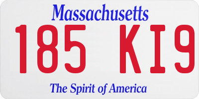 MA license plate 185KI9