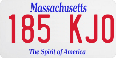 MA license plate 185KJ0