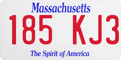 MA license plate 185KJ3