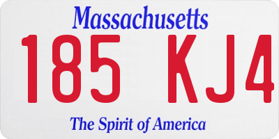 MA license plate 185KJ4