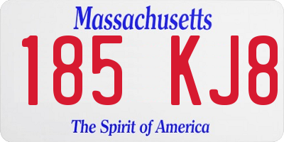 MA license plate 185KJ8