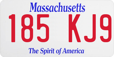 MA license plate 185KJ9