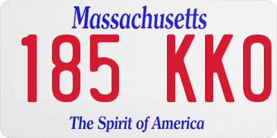MA license plate 185KK0