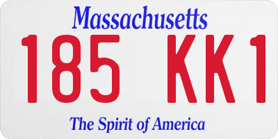 MA license plate 185KK1