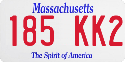 MA license plate 185KK2