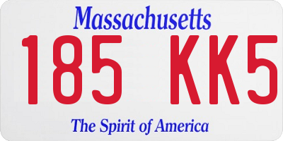 MA license plate 185KK5