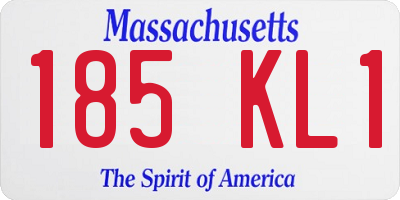 MA license plate 185KL1
