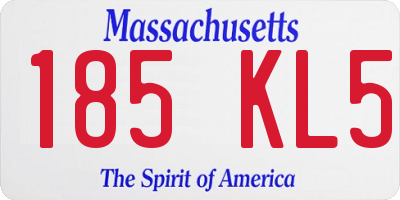 MA license plate 185KL5