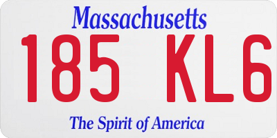 MA license plate 185KL6