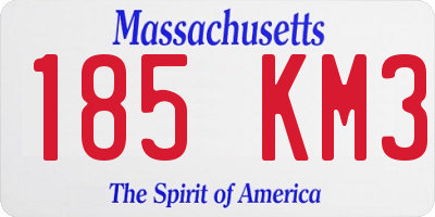 MA license plate 185KM3