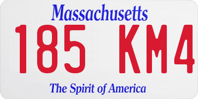 MA license plate 185KM4