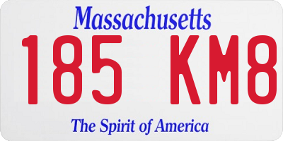 MA license plate 185KM8
