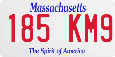 MA license plate 185KM9