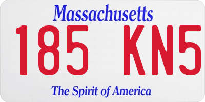 MA license plate 185KN5