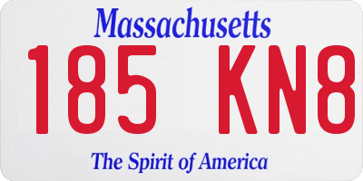 MA license plate 185KN8