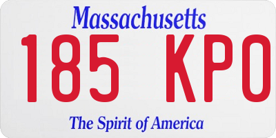 MA license plate 185KP0